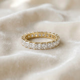 Yellow gold Princess Cut Diamond Eternity Band with Channel Setting and Shared Prong_29