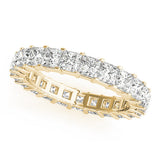 18K Yellow Gold Princess Cut Diamond Eternity Band with Channel Setting and Shared Prong