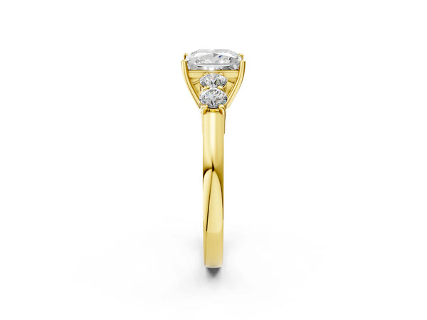 Yellow gold Princess Cut Diamond Five-Stone Prong Set White Gold Ring
