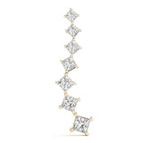 Yellow gold Princess Cut Diamond Graduated Prong Pendant 1