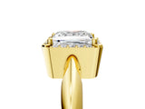 Yellow gold Princess Cut Diamond Halo Engagement Ring with Split Shank and Four-Prong Setting_99