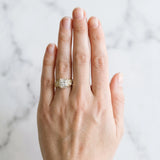 Yellow gold Princess Cut Diamond Halo Ring with Milgrain Pavé Band and Four-Prong Setting_90