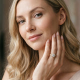 Yellow gold Princess Cut Diamond Halo Ring with Milgrain Pavé Band and Four-Prong Setting_91