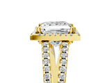 Yellow gold Princess Cut Diamond Halo Split Shank Engagement Ring_59