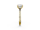 Yellow gold Princess Cut Diamond Pavé Band Ring with Four-Prong Setting_38