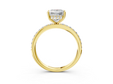 Yellow gold Princess Cut Diamond Pavé Band Ring with Four-Prong Setting_39