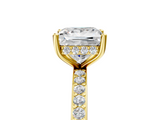 Yellow gold Princess Cut Diamond Pavé Band Ring with Four-Prong Setting_41