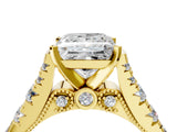 Yellow gold Princess Cut Diamond Pavé Band Solitaire with Four-Prong Setting_25