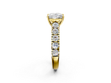 Yellow gold Princess Cut Diamond Pavé Band Solitaire with Four-Prong Setting_27