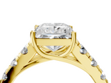 Yellow gold Princess Cut Diamond Pavé Band Solitaire with Four-Prong Setting_29