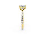 Yellow gold Princess Cut Diamond Pavé Band Solitaire with Four-Prong Setting_6