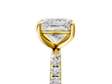Yellow gold Princess Cut Diamond Pavé Band Solitaire with Four-Prong Setting_9