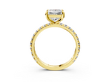 Yellow gold Princess Cut Diamond Pavé Band with Four-Prong Setting_39