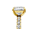 Yellow gold Princess Cut Diamond Pavé Band with Four-Prong Setting_41