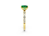 Yellow gold Princess Cut Diamond Pavé Band with Six-Prong Setting_2
