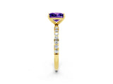 Yellow gold Princess Cut Diamond Pavé Band with Six-Prong Setting_2