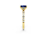 Yellow gold Princess Cut Diamond Pavé Band with Six-Prong Setting_2