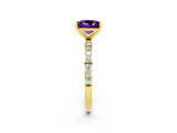 Yellow gold Princess Cut Diamond Pavé Band with Six-Prong Setting_2