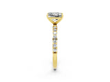 Yellow gold Princess Cut Diamond Pavé Band with Six-Prong Setting_2