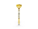 Yellow gold Princess Cut Diamond Pavé Band with Six-Prong Setting_2