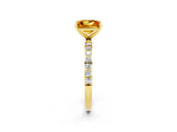 Yellow gold Princess Cut Diamond Pavé Band with Six-Prong Setting_2