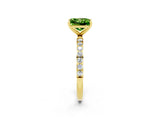 Yellow gold Princess Cut Diamond Pavé Band with Six-Prong Setting_2