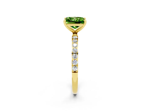 Yellow gold Princess Cut Diamond Pavé Band with Six-Prong Setting_2