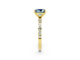 Yellow gold Princess Cut Diamond Pavé Band with Six-Prong Setting_2