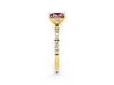 Yellow gold Princess Cut Diamond Pavé Band with Six-Prong Setting_2
