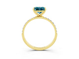 Yellow gold Princess Cut Diamond Pavé Band with Six-Prong Setting_3