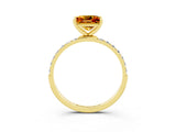Yellow gold Princess Cut Diamond Pavé Band with Six-Prong Setting_3