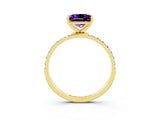 Yellow gold Princess Cut Diamond Pavé Band with Six-Prong Setting_3