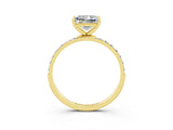 Yellow gold Princess Cut Diamond Pavé Band with Six-Prong Setting_3