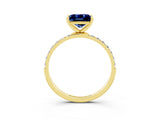 Yellow gold Princess Cut Diamond Pavé Band with Six-Prong Setting_3