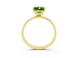 Yellow gold Princess Cut Diamond Pavé Band with Six-Prong Setting_3