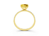 Yellow gold Princess Cut Diamond Pavé Band with Six-Prong Setting_3