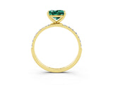 Yellow gold Princess Cut Diamond Pavé Band with Six-Prong Setting_3