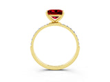 Yellow gold Princess Cut Diamond Pavé Band with Six-Prong Setting_3