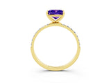 Yellow gold Princess Cut Diamond Pavé Band with Six-Prong Setting_3