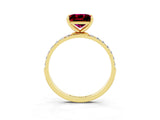 Yellow gold Princess Cut Diamond Pavé Band with Six-Prong Setting_3