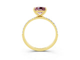Yellow gold Princess Cut Diamond Pavé Band with Six-Prong Setting_3