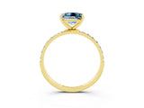 Yellow gold Princess Cut Diamond Pavé Band with Six-Prong Setting_3