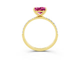Yellow gold Princess Cut Diamond Pavé Band with Six-Prong Setting_3