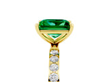 Yellow gold Princess Cut Diamond Pavé Band with Six-Prong Setting_5
