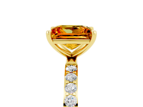 Yellow gold Princess Cut Diamond Pavé Band with Six-Prong Setting_5