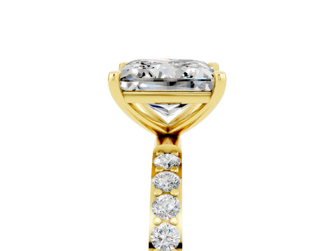 Yellow gold Princess Cut Diamond Pavé Band with Six-Prong Setting_5