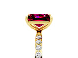 Yellow gold Princess Cut Diamond Pavé Band with Six-Prong Setting_5