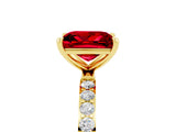 Yellow gold Princess Cut Diamond Pavé Band with Six-Prong Setting_5