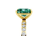 Yellow gold Princess Cut Diamond Pavé Band with Six-Prong Setting_5