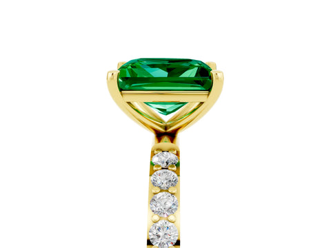 Yellow gold Princess Cut Diamond Pavé Band with Six-Prong Setting_5